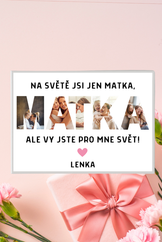 Pamětní plakát s nápisem "MATKA"