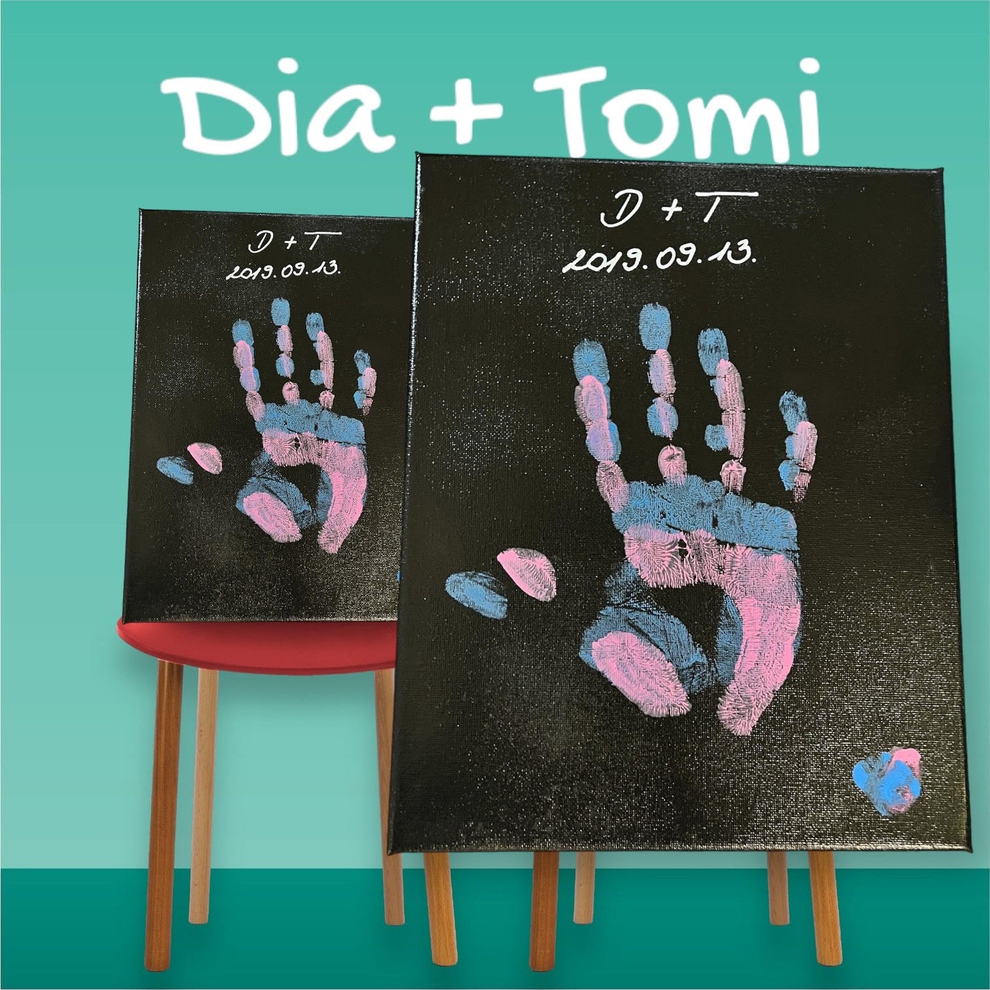 "The Paint Date - Hand in Hand" Sada malování na dlaň